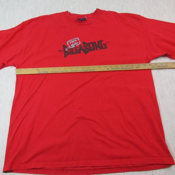 Billabong Shirt Mens 2XL Red Long Sleeve Spellout Logo Crew Neck Pullover Tee - Picture 8 of 11